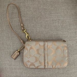 Coach gold wristlet
